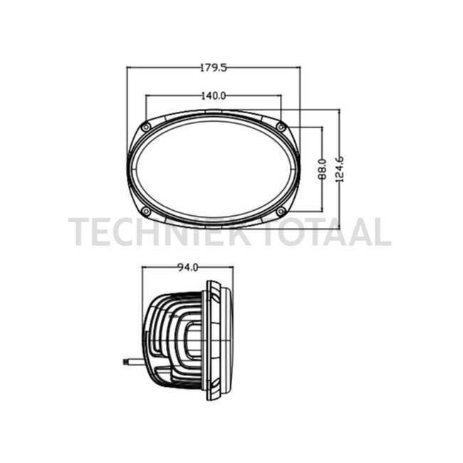 GRANIT LED work lights floodlight 40 W, oval Case IH, John Deere | 87106352, 87106354, RE173600, RE181964, RE260102