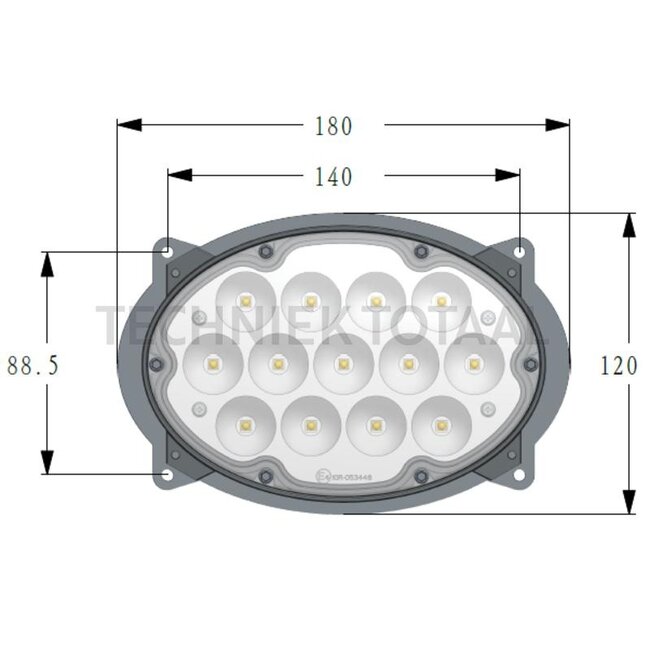 GRANIT Arbeitsscheinwerfer LED Flutlicht 40 W, oval Case IH, John Deere | 87106352, 87106354, RE173600, RE181964, RE260102