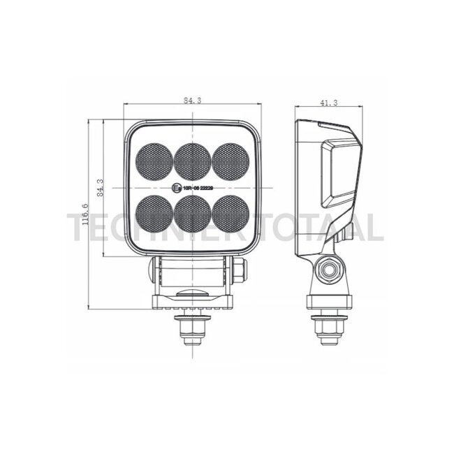 GRANIT Arbeitsscheinwerfer LED Fernscheinwerfer 2938 lm, 36 W, 10 - 30 V, 85 x 85 x 42 mm