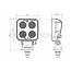 GRANIT Arbeitsscheinwerfer LED 24 W, 1731 lm, 70 x 70 x 32,5 mm, M10-10 Stück