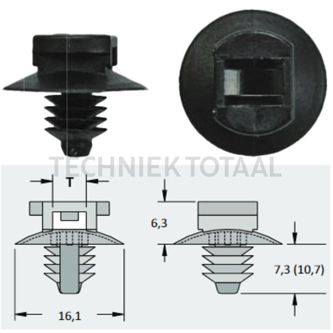 GRANIT Cable bracket with vane foot polyamide 6.6, black - 100 pieces