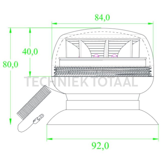GRANIT Rundumleuchte LED rotierend Ø 84 mm, 12 / 24 V, magnetisch