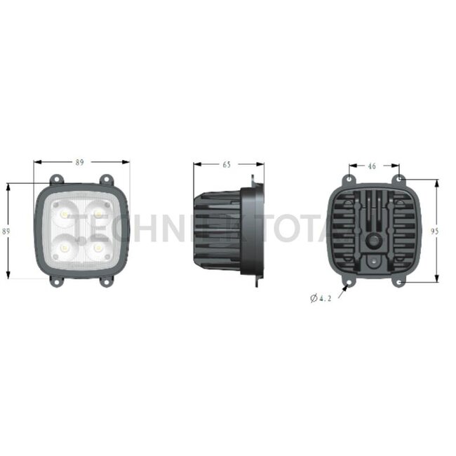 GRANIT Arbeitsscheinwerfer LED eckig 40 W, 3600 lm, 12 / 24 V John Deere 4630 - 7530 | AL173620