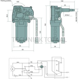 GRANIT Ruitenwissermotor 105° John Deere