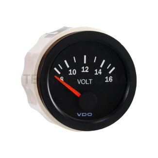 VDO Voltmeter STB 8 - 16 V DC, 52 mm, zwart, Cockpit Vision