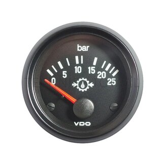 VDO Drukmeter elektrisch 0 - 25 bar, inbouw 52 mm, 11 - 16 V