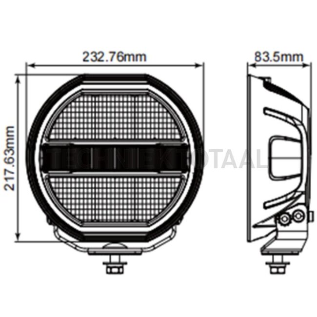 GRANIT Hauptscheinwerfer LED 9'' rund Ø 232,76 mm, DT4-connector, 12/24 V, 144 W