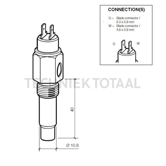 GRANIT Temperature sensor coolant M14 x 1,5, 40 - 120 °C Massey Ferguson | 323-803-001-028D, 654271208, T5276