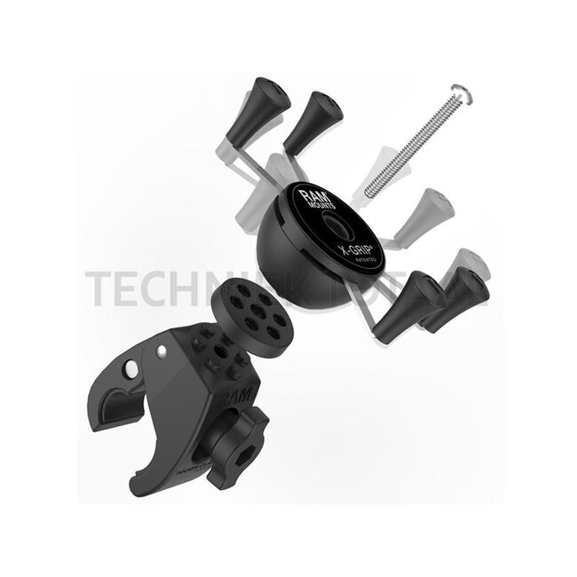 RAM MOUNTS X-Grip clamp bracket smartphone 47,8 - 82,6 mm, tube-Ø 6,0 - 38,1 mm | RAM-HOL-UN7-400-1U