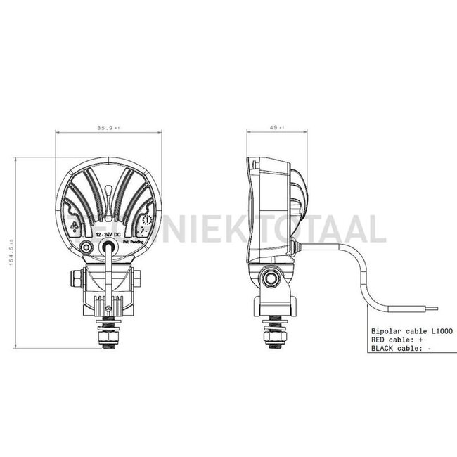 Vignal Schijnwerper LED Carbonlux RC 850 12 W, 850 lm, 10 - 30 V
