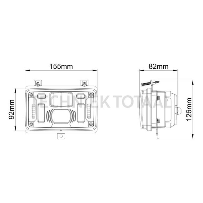 GRANIT Koplamp LED 12/24 V, 155 x 92 x 82 mm, H4 Deutz-Fahr, Lamborghini | 2.8039.240.0