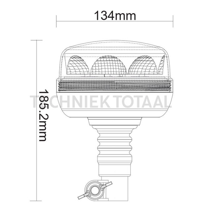 GRANIT Set of LED rotating beacons 12 / 24 V, Ø 134 mm - 2 pieces