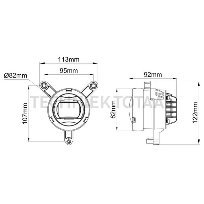 GRANIT LED dipped beam 113 x 122 x 92 mm, 12 / 24 V, 20 W John Deere | AL209451, RE288373, RE305676, RE346166, RE346167