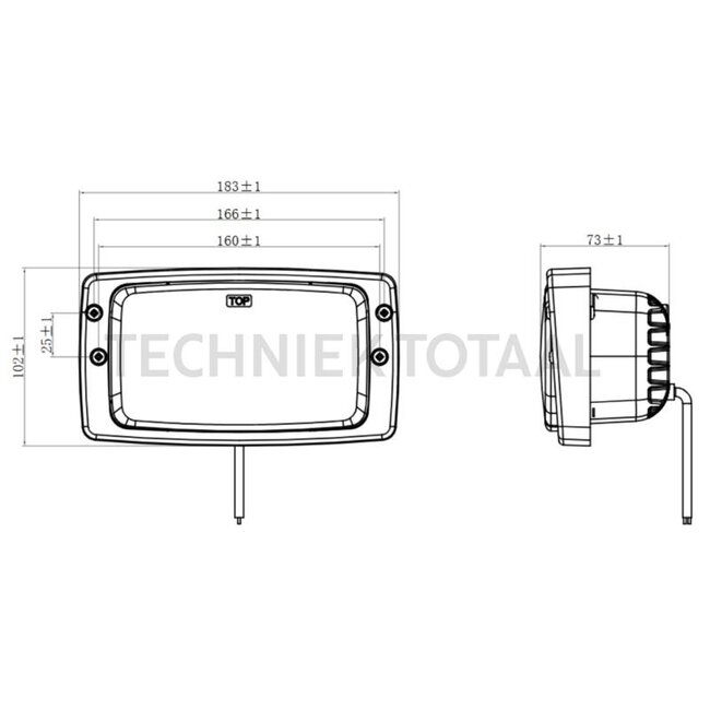 GRANIT LED main headlight square 183 x 102 x 73 mm, H4, 12/24 V | AZ59789, G260900020070