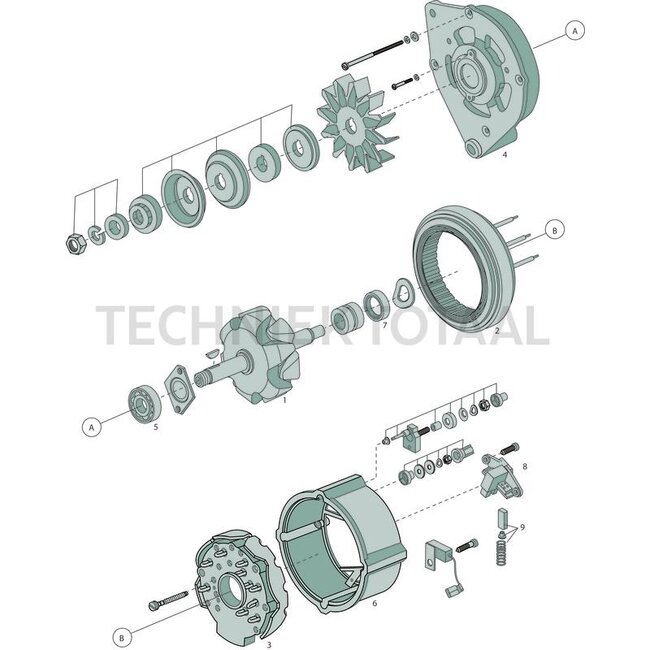 BOSCH Koolborstelset dynamo Fiat 55-66 | BX1852, F032902676, 1127014011, 9928603