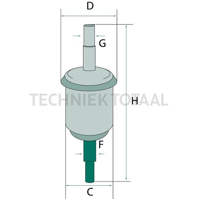 BOSCH Fuel pre-filter line filter D 48 mm, H 117,5 mm, connection 6/7,2 mm | F026403169, 0450904149, 0450904159, 269212, 47411638