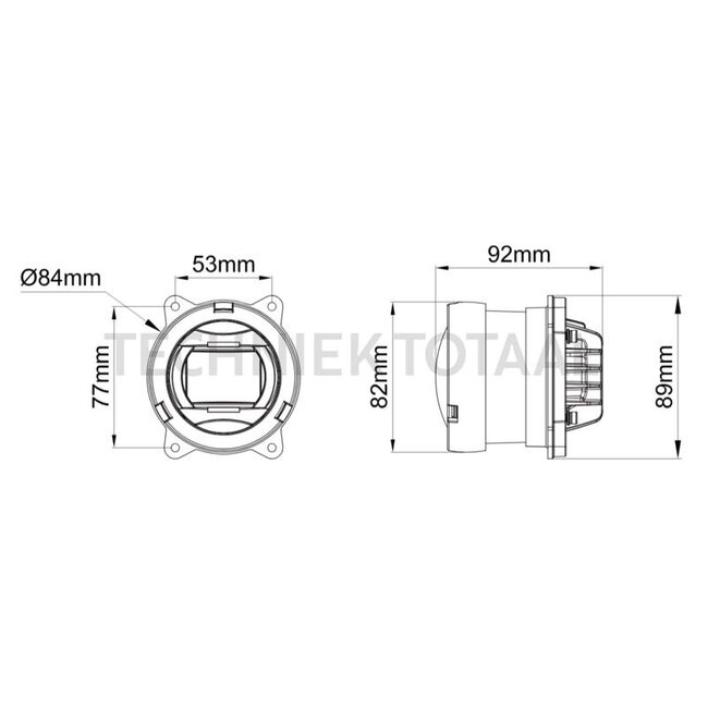 GRANIT LED headlight dipped beam 12 / 24 V, 84 x 89 x 92 mm, HB3/9005 | 2.8039.004.0