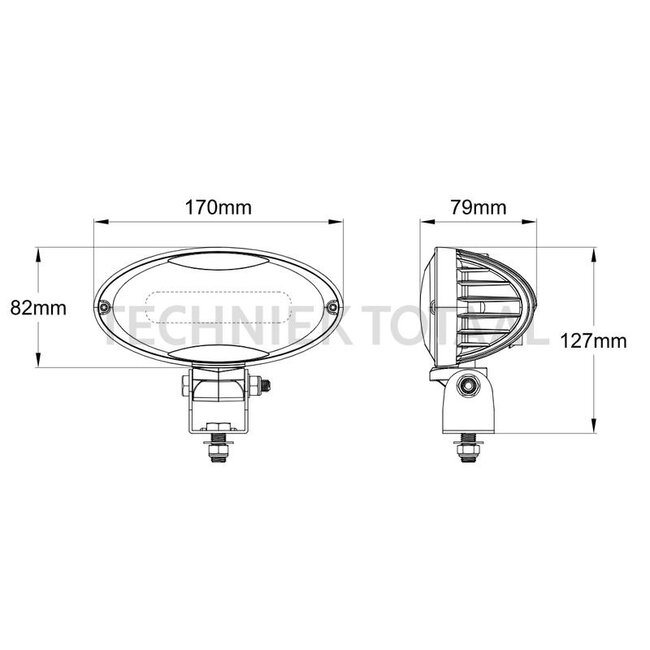 GRANIT LED werklamp ovaal verstraler 65 W, 6000 lm John Deere 5085E - 8320R | RE269638, RE269640, RE573609