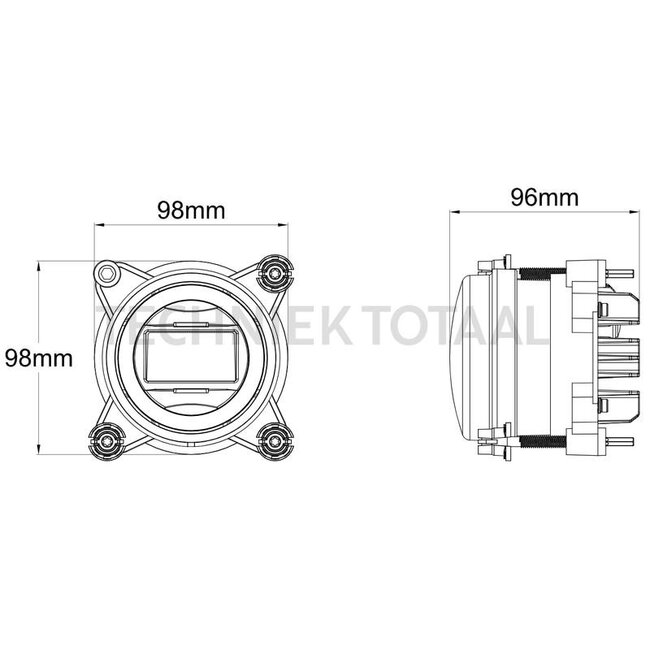 GRANIT LED headlight spotlight, marker light 12 / 24 V, 98 x 98 x 96 mm | 4352675M3