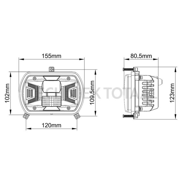 GRANIT Hauptscheinwerfer LED oval 155 x 102 x 80,5 mm, H4, 12/24 V, Einbau | 1967795C1, 1984880C1, 2.8029.900.0/10, 5126153, 5126154