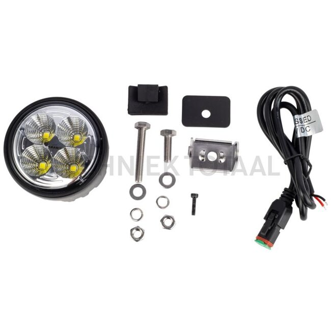 GRANIT LED work lights round 15 W, 1700 lm, 87 x 87 x 72 mm, 12 / 24 V | AL219331