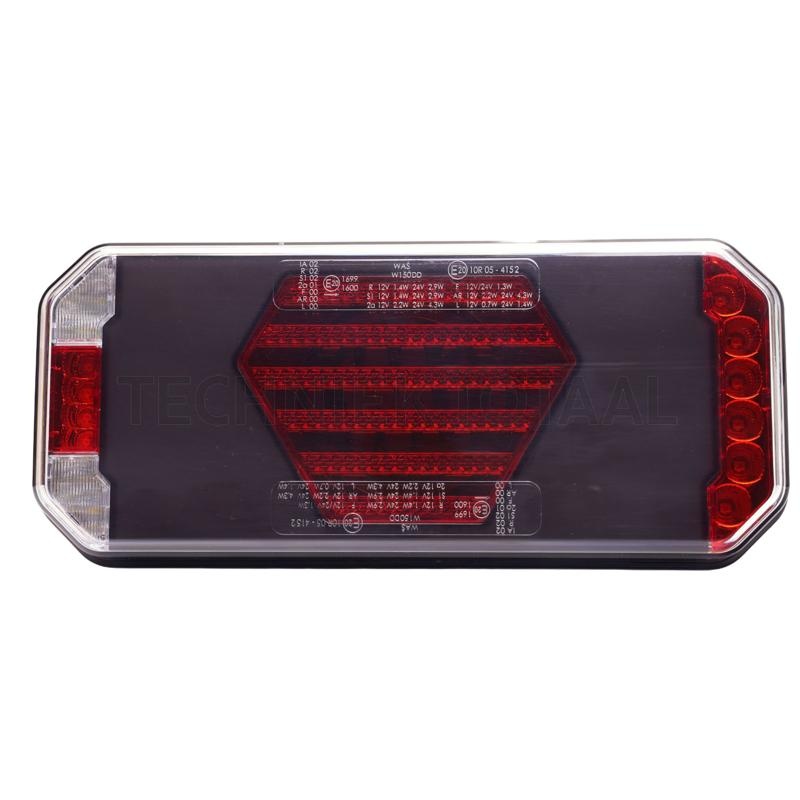 Achterlicht LED links 12 / 24 V, 236 x 104 x 40,5 mm, 7-polig, foto 2 van 6
