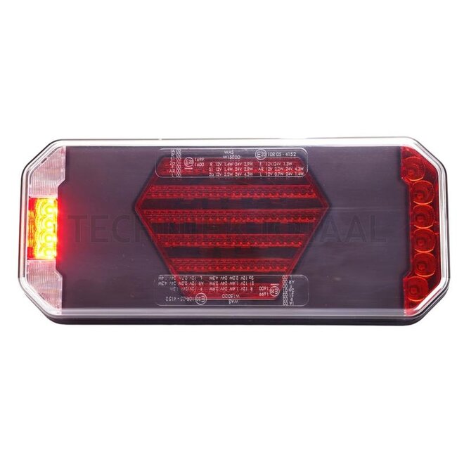 GRANIT LED rear light, left 12 / 24 V, 236 x 104 x 40,5 mm, 7-pin