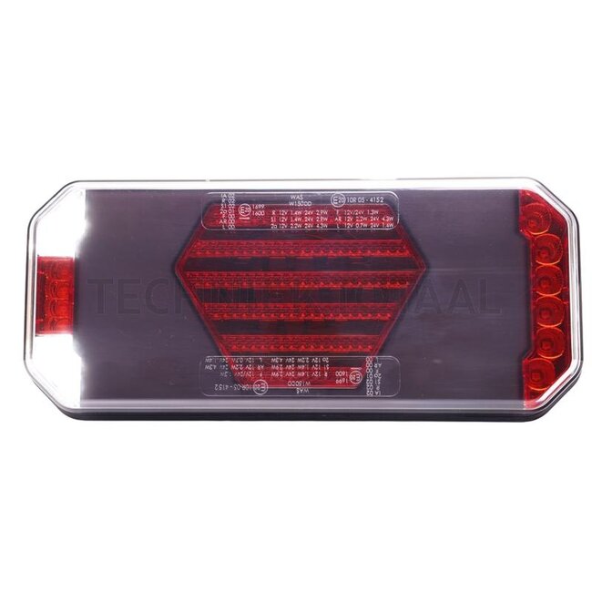 GRANIT LED rear light, left 12 / 24 V, 236 x 104 x 40,5 mm, 7-pin