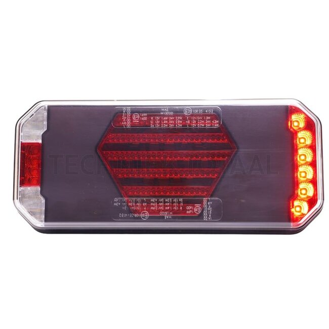GRANIT Achterlicht LED links 12 / 24 V, 236 x 104 x 40,5 mm, 7-polig