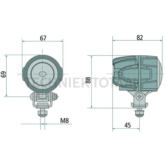 HELLA LED Warnzonenleuchte blauer Punkt Spot-Ausleuchtung 15 W, 12 / 24 V, 800 lm Jungheinrich | 1G0 995 050-061, 51889574