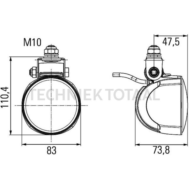 HELLA Arbeitsscheinwerfer LED Breitstrahler 13 W, 12 / 24 V, 800 lm, Ø 83 mm | 1G0 996 276-461