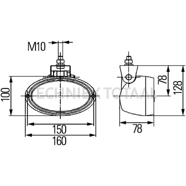 HELLA Arbeitsscheinwerfer oval H3, 24 V, 70 W, 160 x 78 mm | 1GA 996 361-447