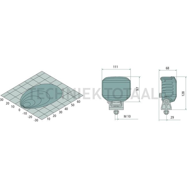 HELLA LED work lights Power Beam 1800 Compact 111 x 128 x 68 mm, 1850 lm | 1GA 996 488-011