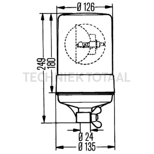 HELLA Rundumleuchte KL 600 H1 orange, Ø 135 mm, Steckstift | 2RL 004 957-101, 140179001, 2292728, 72313019, AZ 23 847