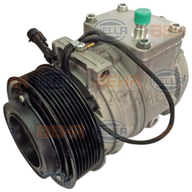 MAHLE Aircocompressor 12 V, Ø 120 mm, 8 groeven, PAG 46 John Deere | 8FK 351 106-571, ACP 739 000S, AL 15 3386, AL 78 779, AL154203
