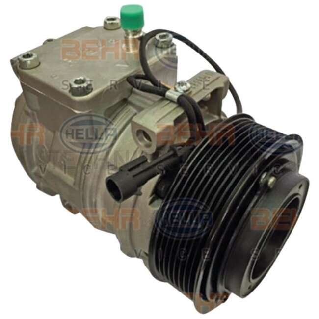 MAHLE Aircocompressor 12 V, Ø 120 mm, 8 groeven, PAG 46 John Deere | 8FK 351 106-571, ACP 739 000S, AL 15 3386, AL 78 779, AL154203