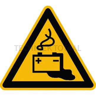 GRANIT Warning signs gevaren battery's 100 mm, PVC foil self-adhesive