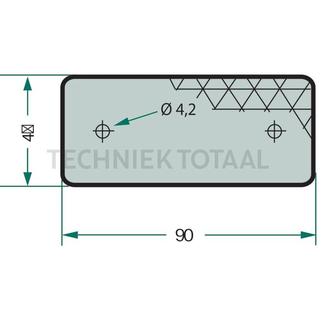 ASPÖCK Reflector rectangular orange 90 x 40 mm, bonded