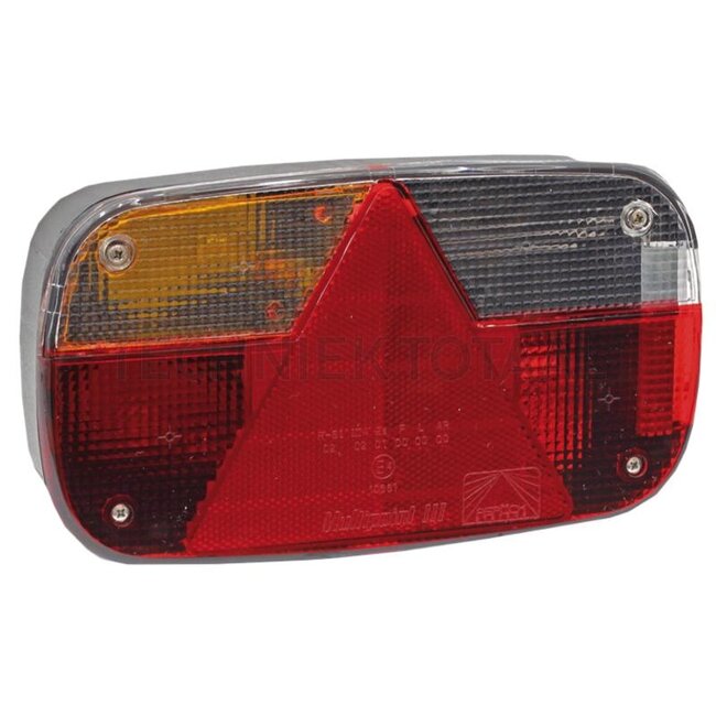 ASPÖCK Rear light MULTIPOINT III bulb 244 x 138 mm, 12 V, left