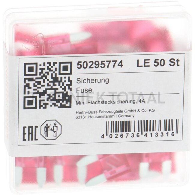 GRANIT Flachsicherung Mini 4 A, 32 V, rosa - 50 Stück