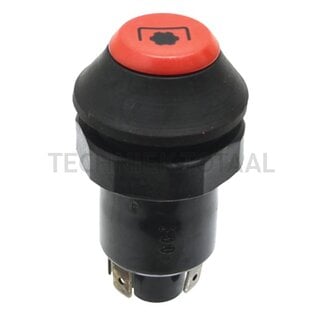 Druckknopfschalter Zapfwelle aus, extern Kreis, 36 g Case IH, Steyr