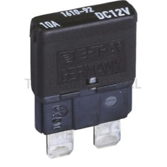 GRANIT Circuit breakers standard 12 V, 10 A, black, reset zichzelf