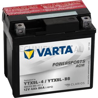 Varta Accu POWERSPORTS AGM 12 V, 4 Ah, 114 x 71 x 106 mm