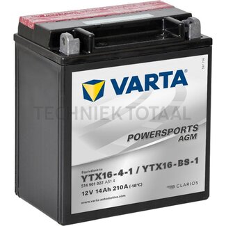 Varta Batterie POWERSPORTS AGM 12 V, 14 Ah, 150 x 87 x 161 mm, Polart Y1