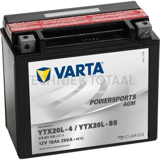 Varta Battery POWERSPORTS AGM 12 V, 18 Ah, 177 x 88 x 156 mm, circuit 0