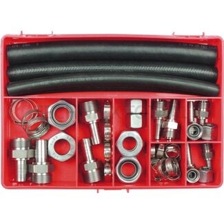 GRANIT Klimaanlagen-Leitungs-Reparaturset 8 - 18 mm, R12, R134a, R1234yf, 54-teilig