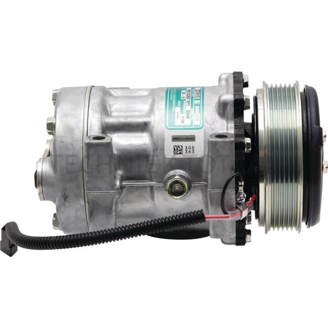 SANDEN Aircocompressor 12 V, poelie Ø 119 mm, 6 groeven, PV6 Massey Ferguson | 4281803M1, SD7H15-8244