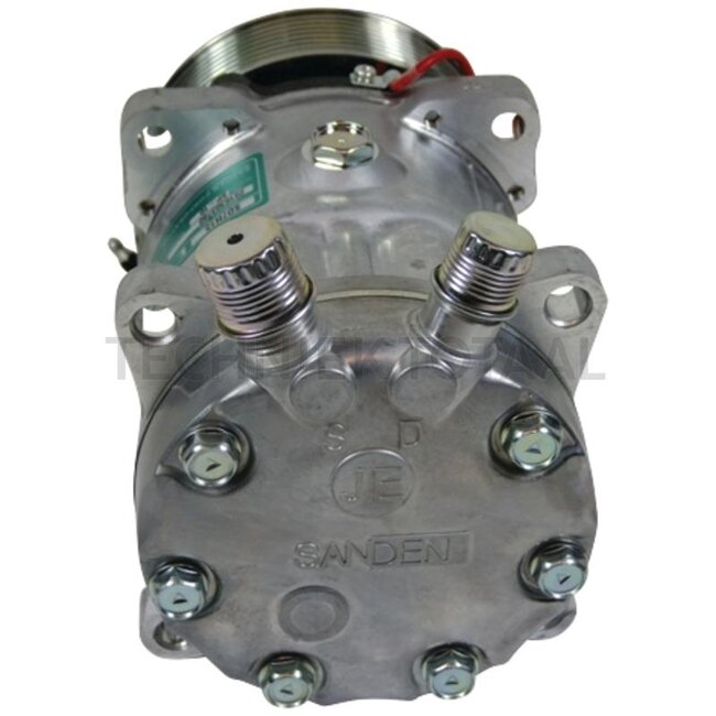 SANDEN Aircon compressor 12 V, pulley Ø 119 mm, 8 grooves, 135 ccm oil | 82016158, 87709786, SD7H15-8230, 82002069, 82008689