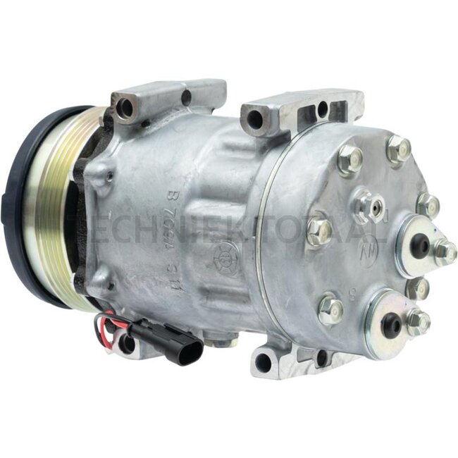 SANDEN Aircon compressor 12 V, Ø 112 mm, 4 grooves Case IH, New Holland, Steyr | 87709785, 87802912, SD7H15-6021, 51453023, 8148