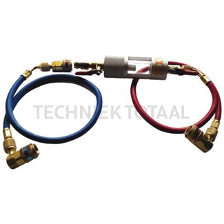 CGS Air conditioning diagnostics sight glass S-Glass R1234yf, glass 40 x 30 mm, hoses 0,9 m